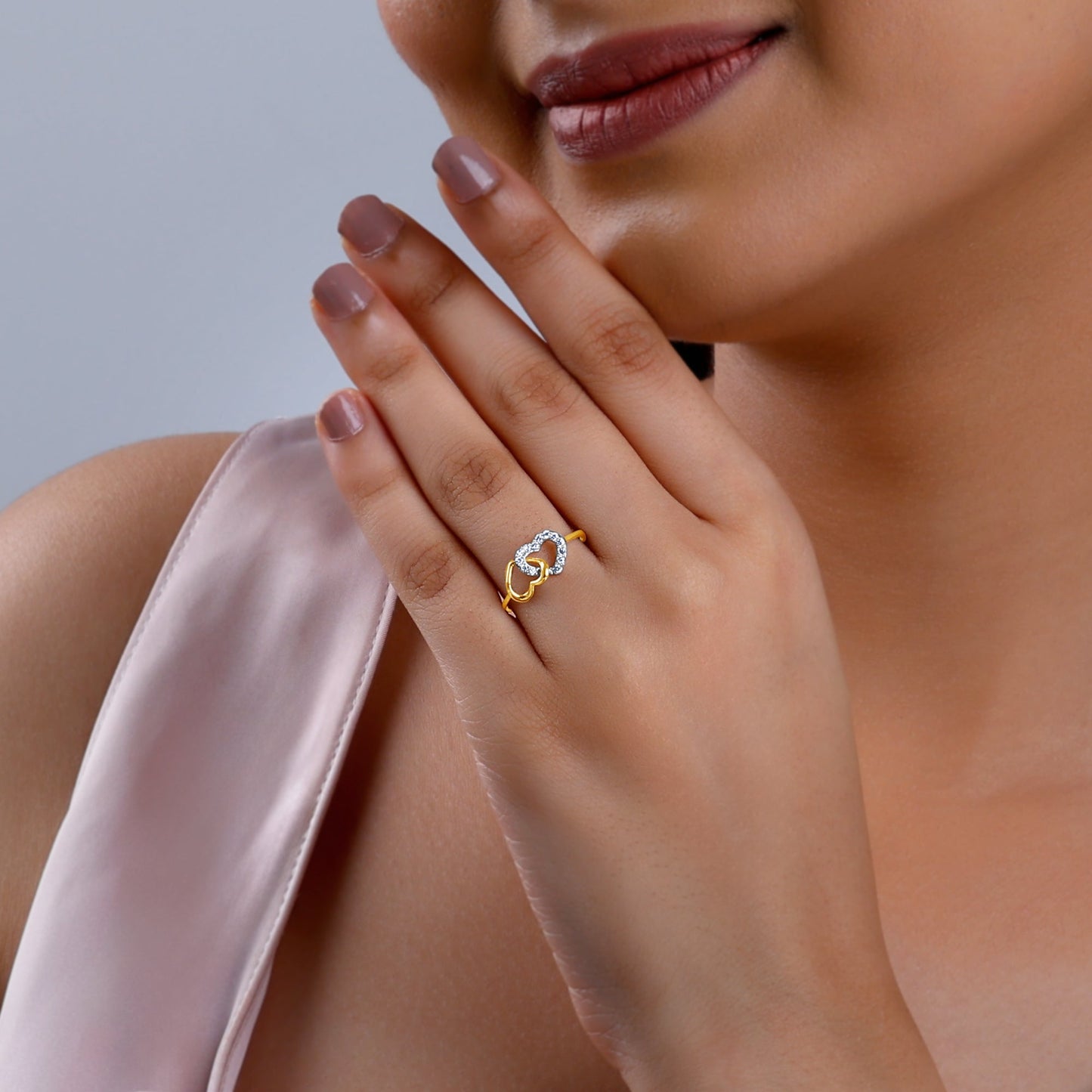 Gold Heartbeats Diamond Ring