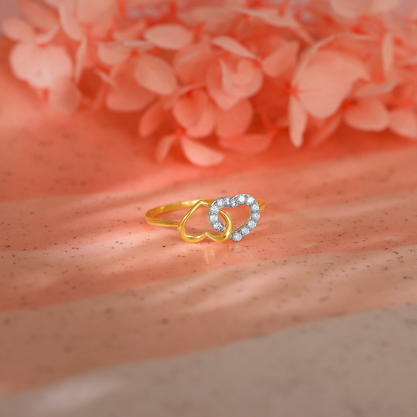 Gold Heartbeats Diamond Ring