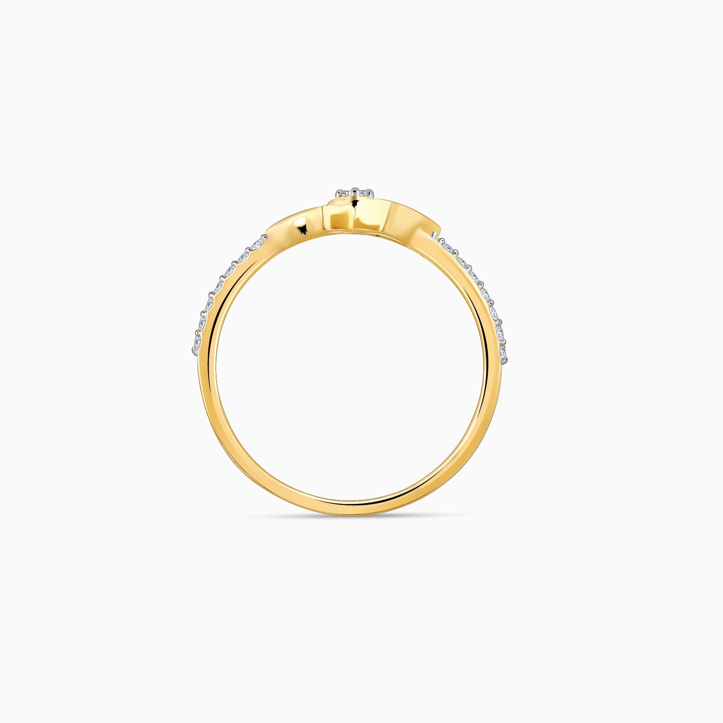 Gold Twin Hearts Diamond Ring