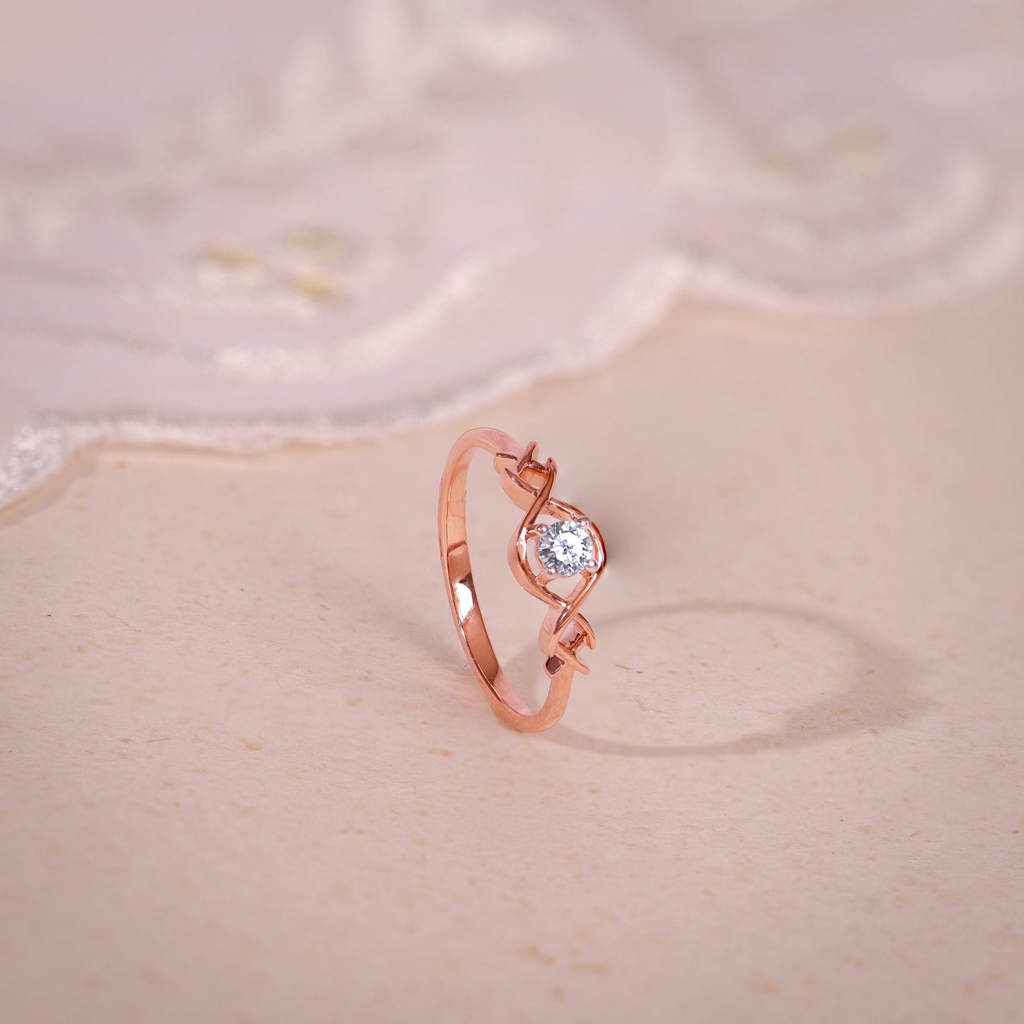 Rose Gold Jubilant Solitaire Lab Grown Diamond Ring