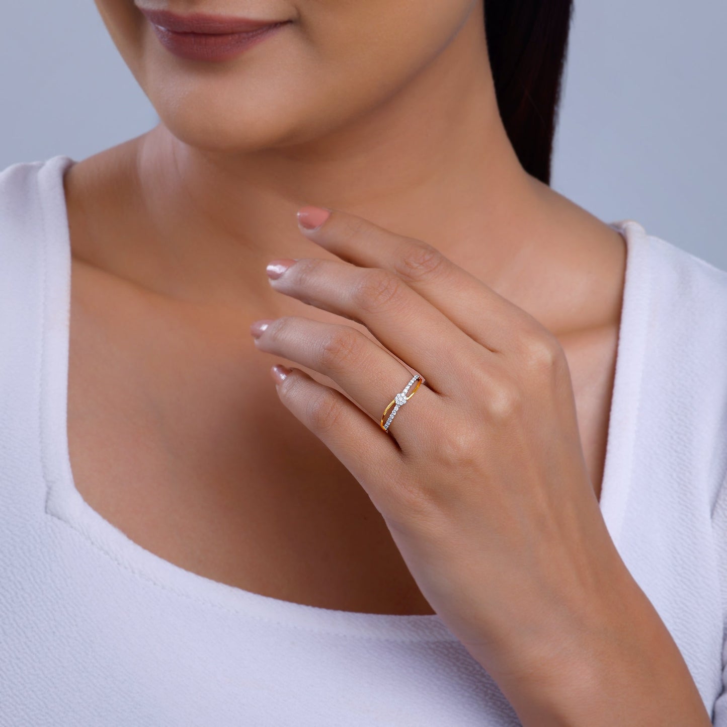 Gold Intertwined Spark Lab Grown Diamond Ring