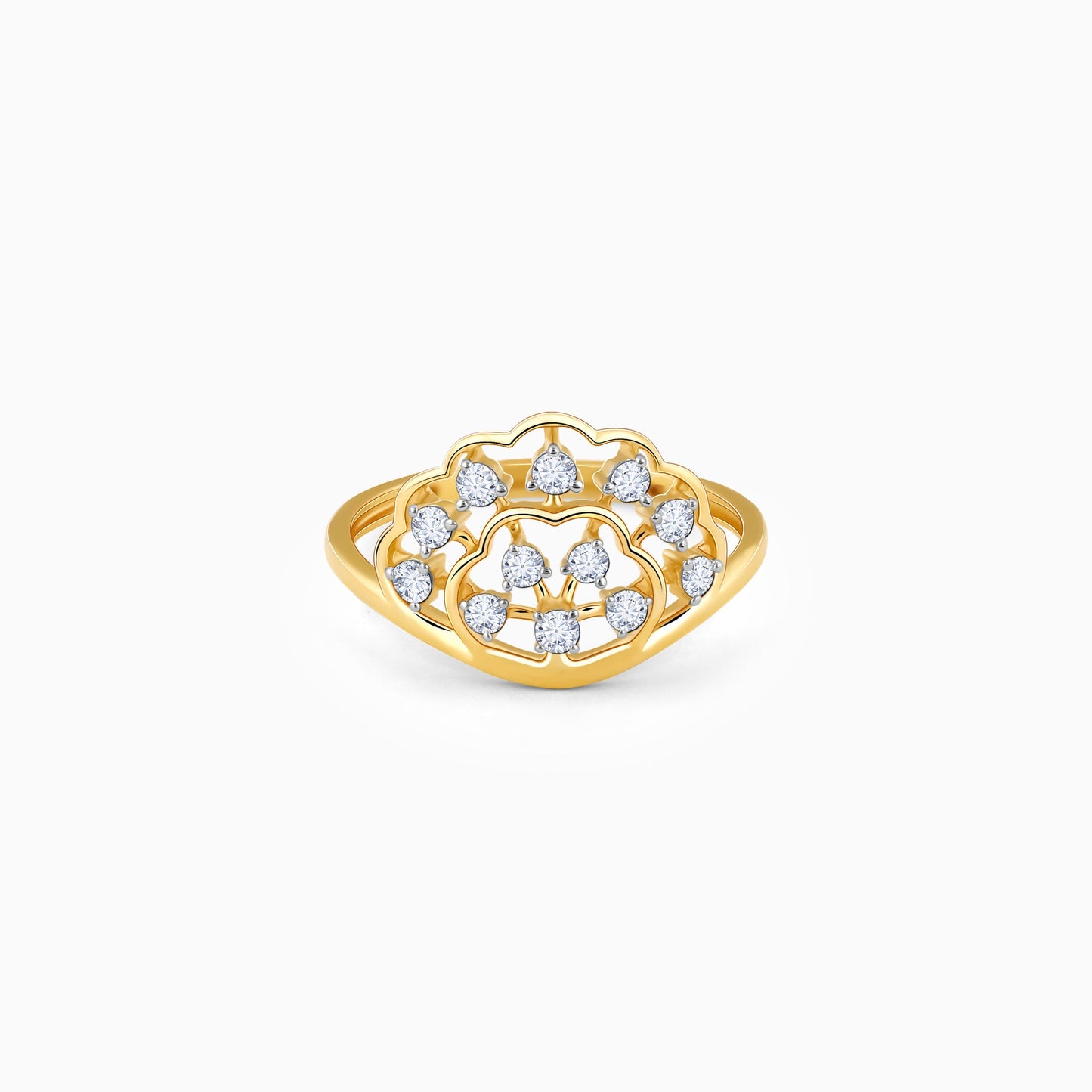 Gold Fanfare Diamond Ring