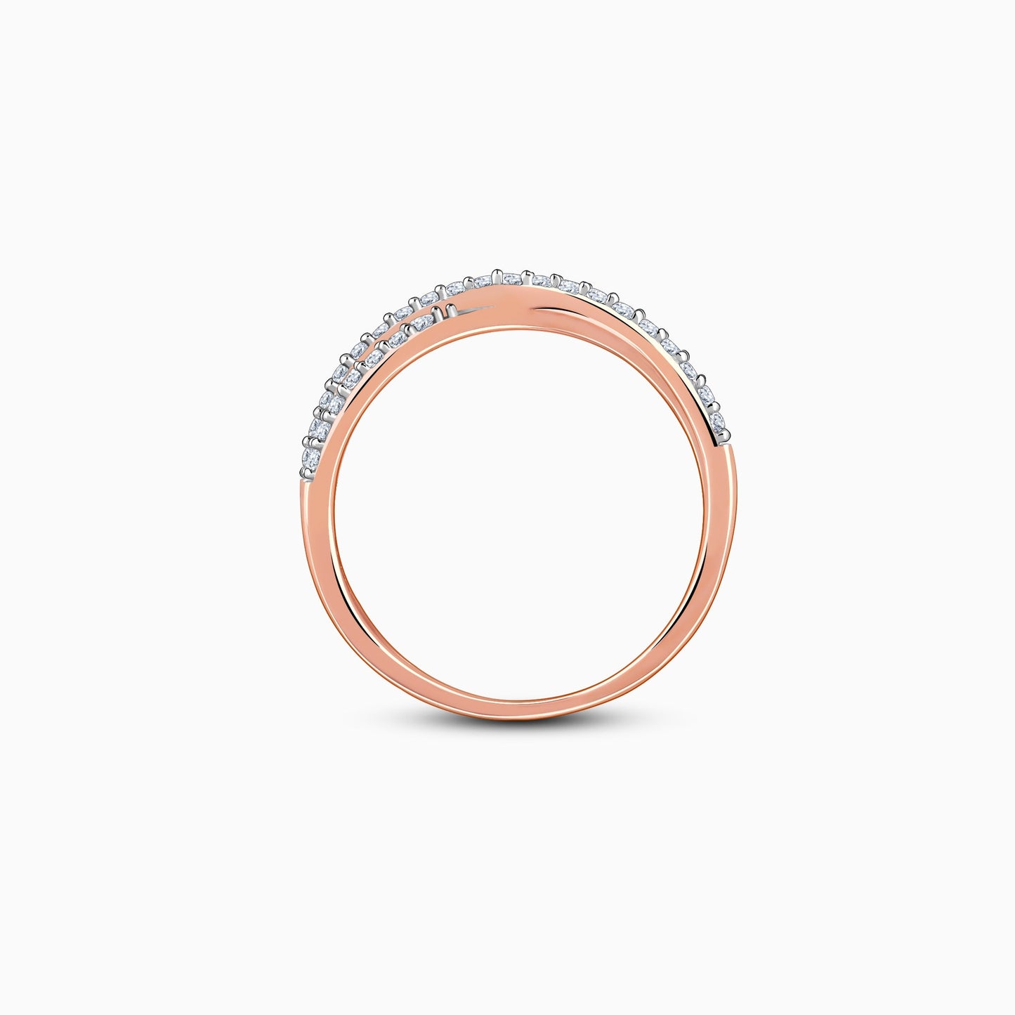 Rose Gold Thea Criss Cross Lab Grown Diamond Ring