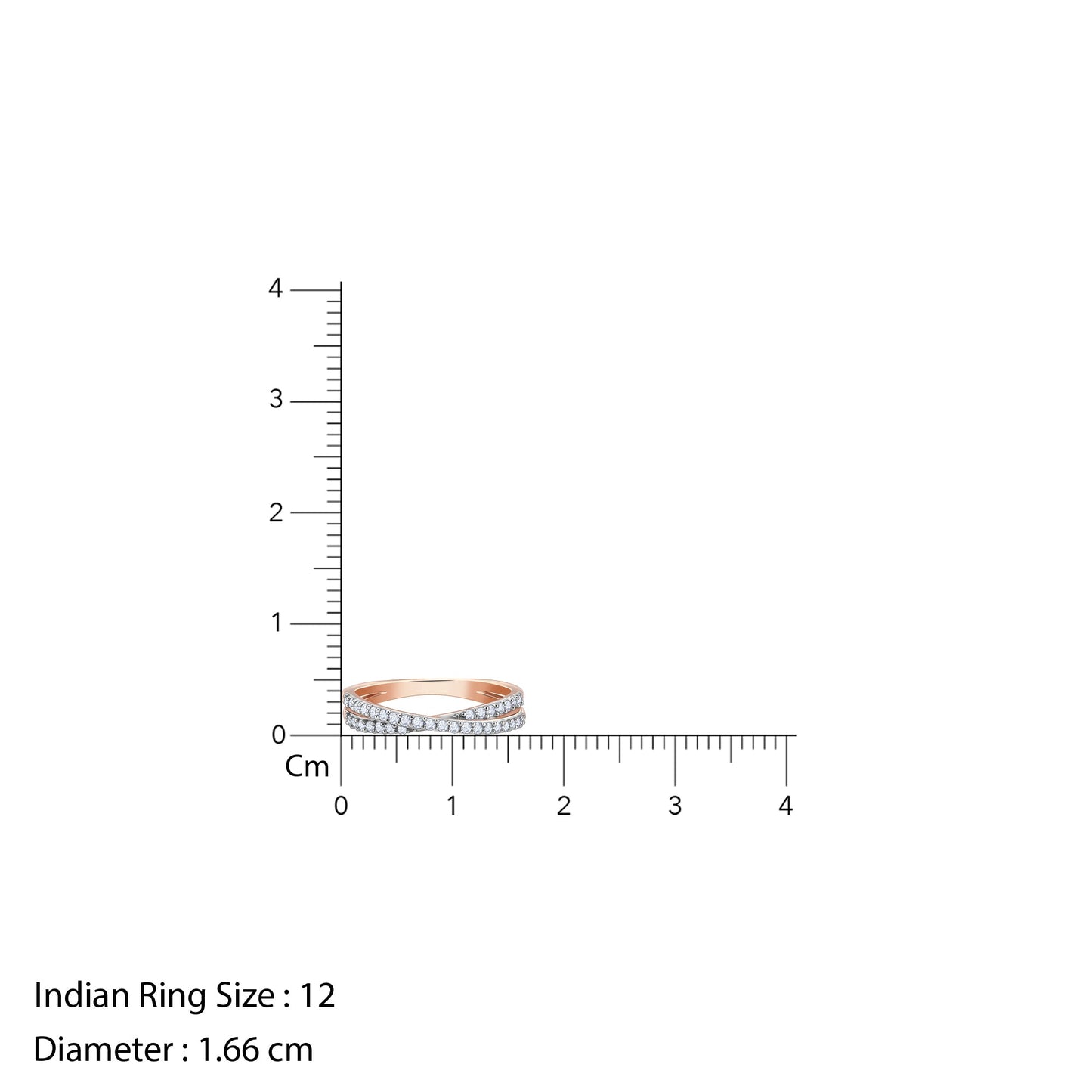 Rose Gold Thea Criss Cross Lab Grown Diamond Ring