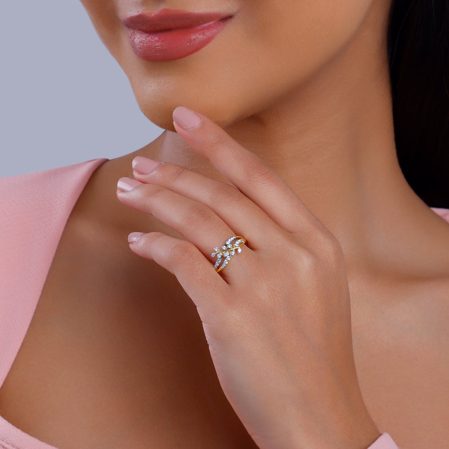 Gold Elysian Twist Lab Grown Diamond Ring