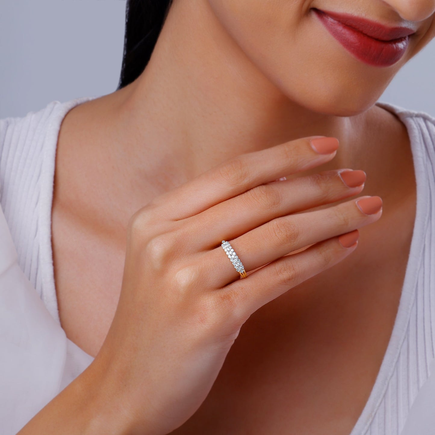 Gold Ivory Radiance Lab Grown Diamond Ring