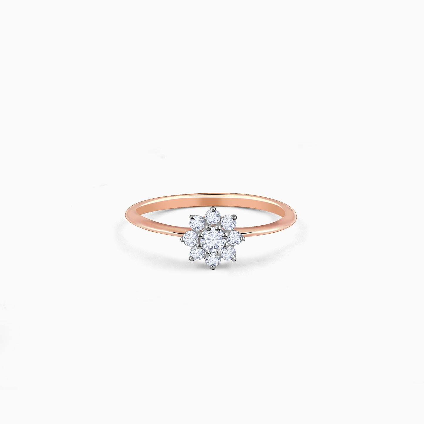 Rose Gold Floral Glisten Diamond Ring