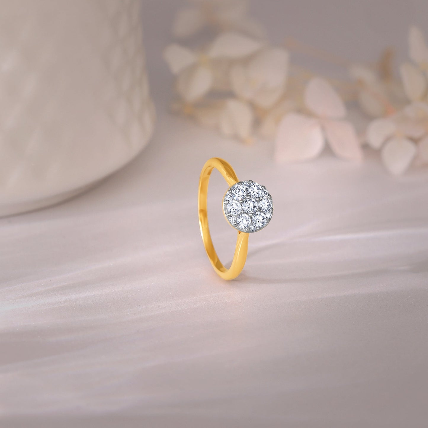 Gold Dew Drop Diamond Ring