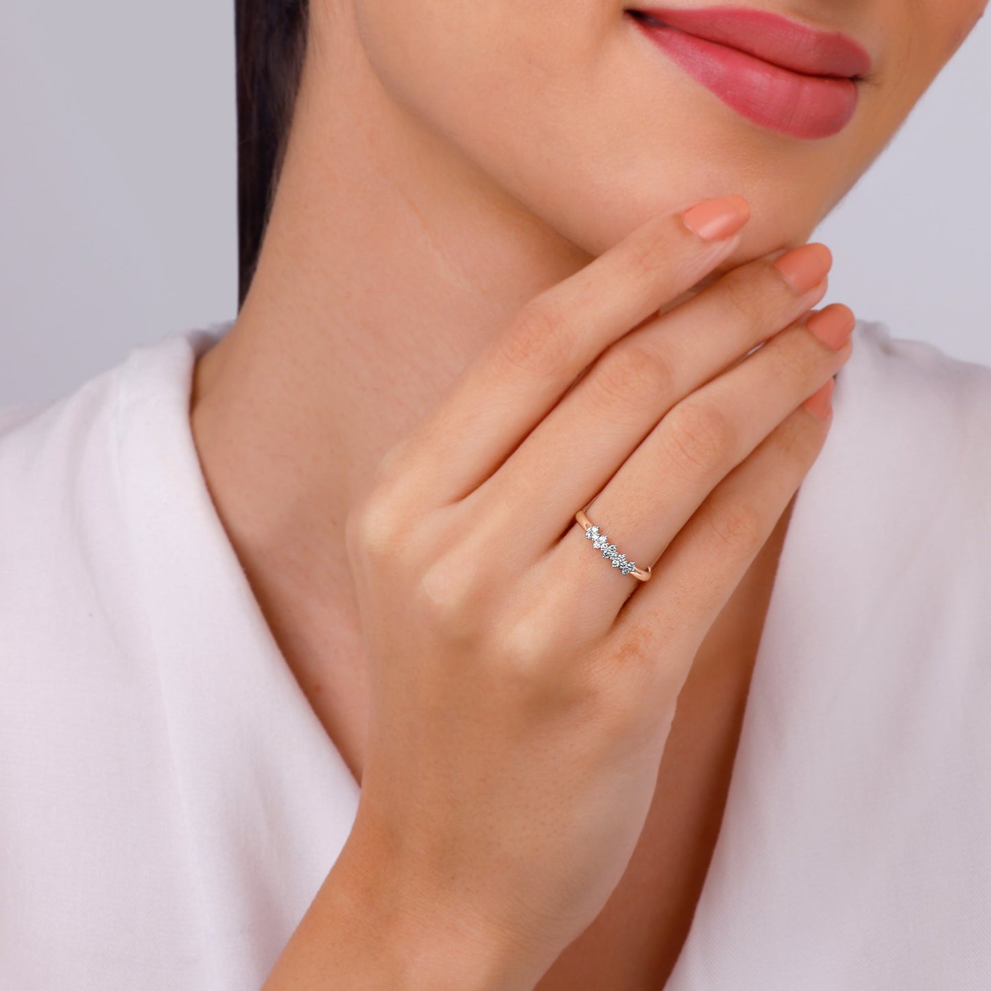 Rose Gold Bunch of Grace Diamond Ring