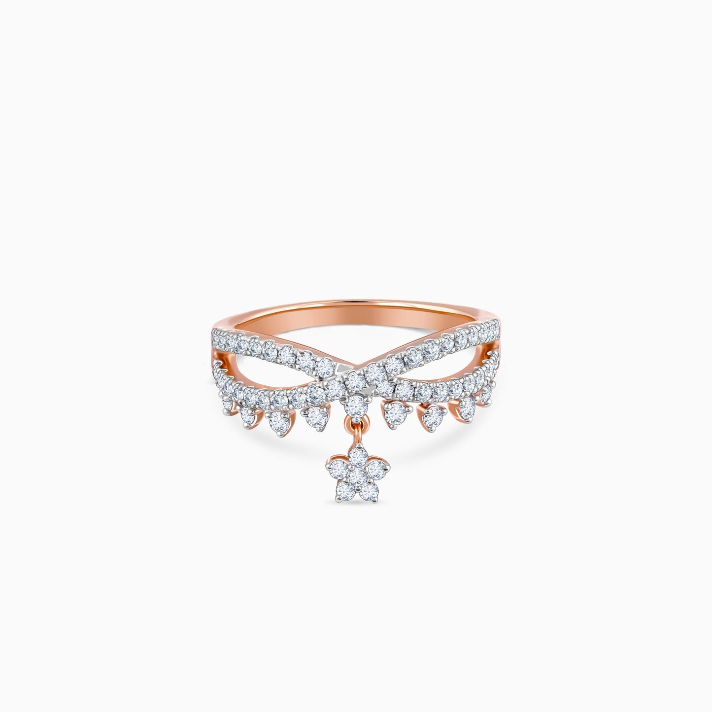 Rose Gold Party Floral Diamond Ring