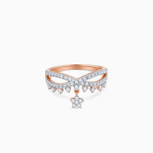 Rose Gold Party Floral Diamond Ring