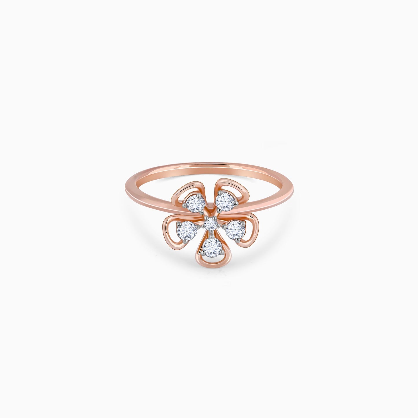 Rose Gold & Diamond Cute Bloom Ring