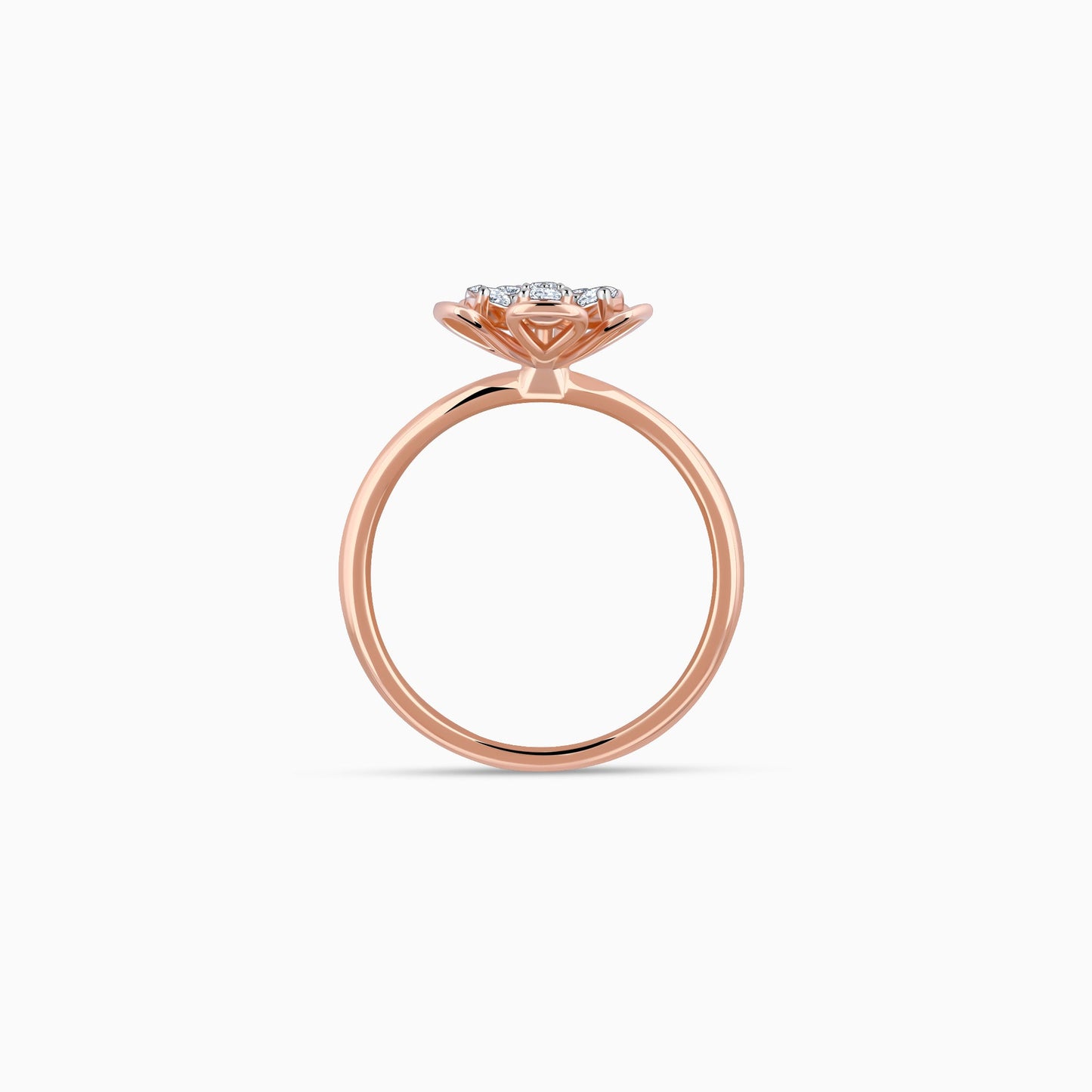 Rose Gold & Diamond Cute Bloom Ring