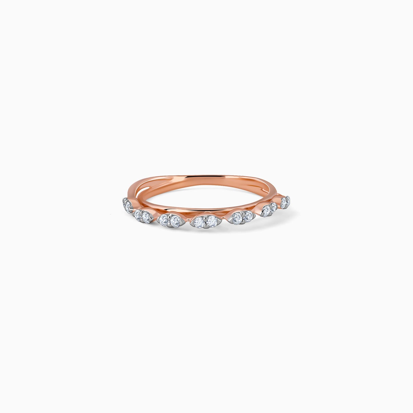 Rose Gold Lunar Circle Diamond Ring