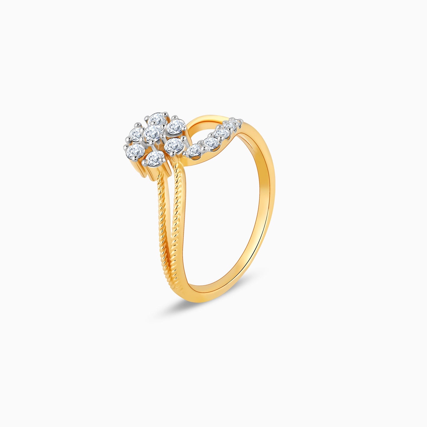 Gold Daisy Delight Lab Grown Diamond Ring