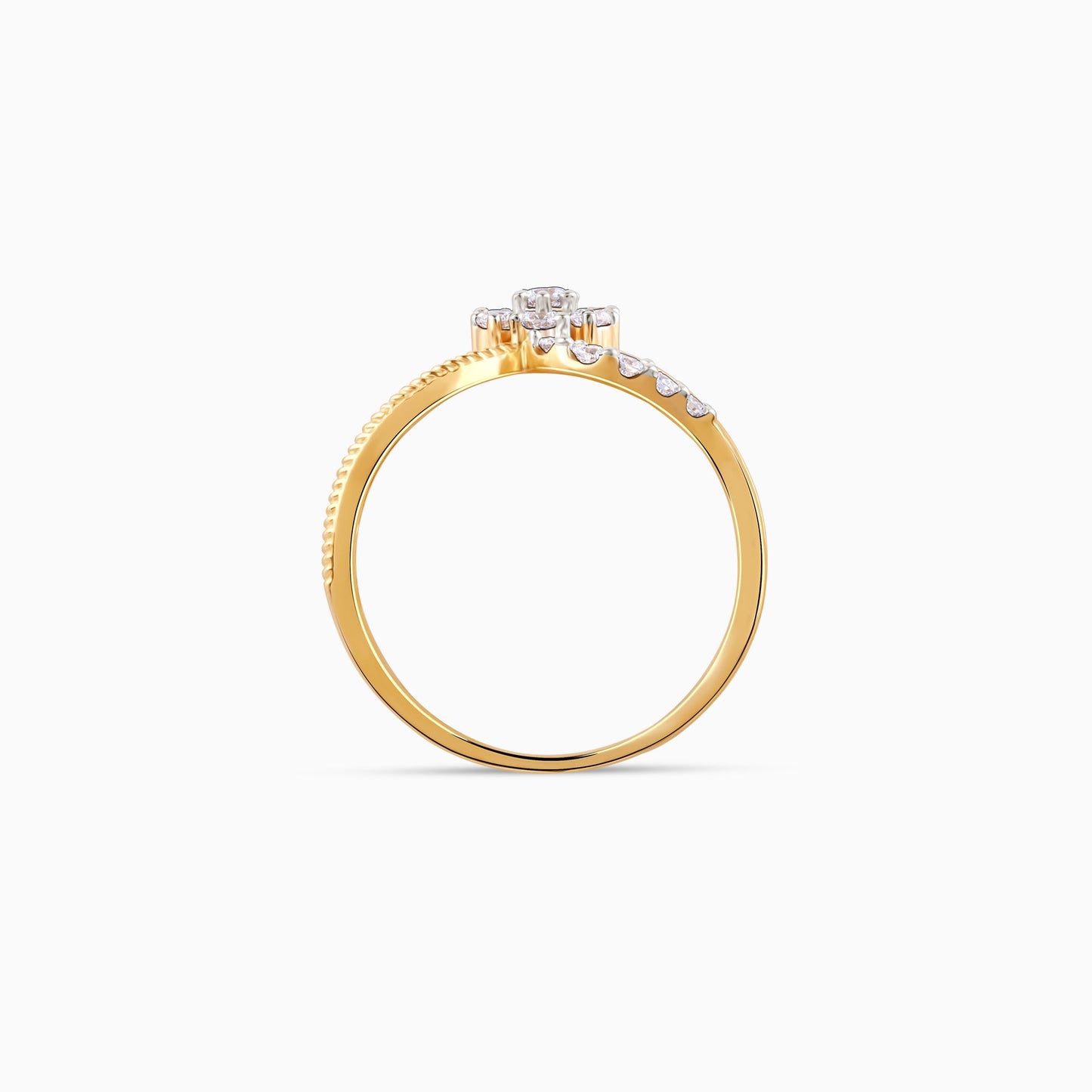 Gold Daisy Delight Lab Grown Diamond Ring