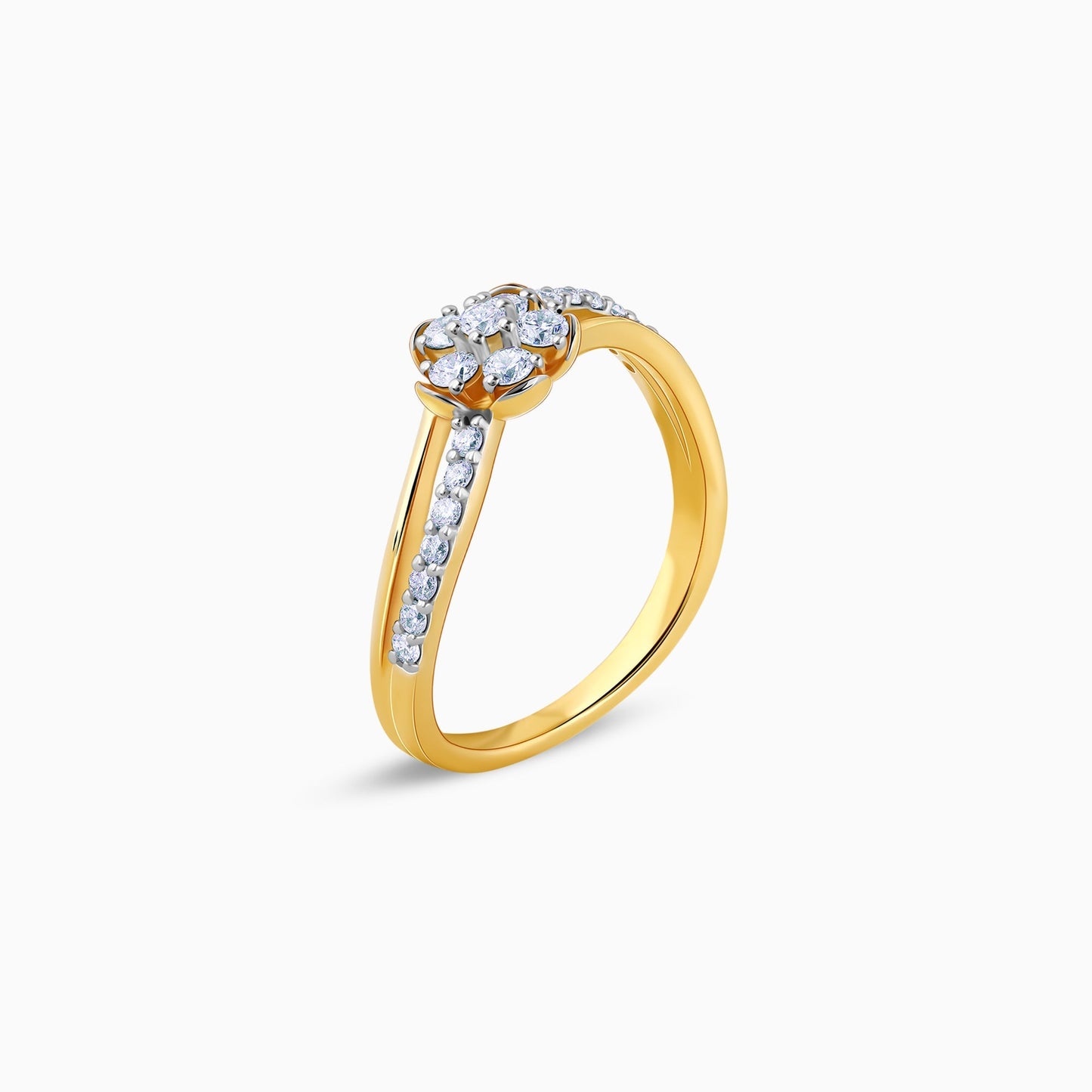 Gold Floret Diamond Ring