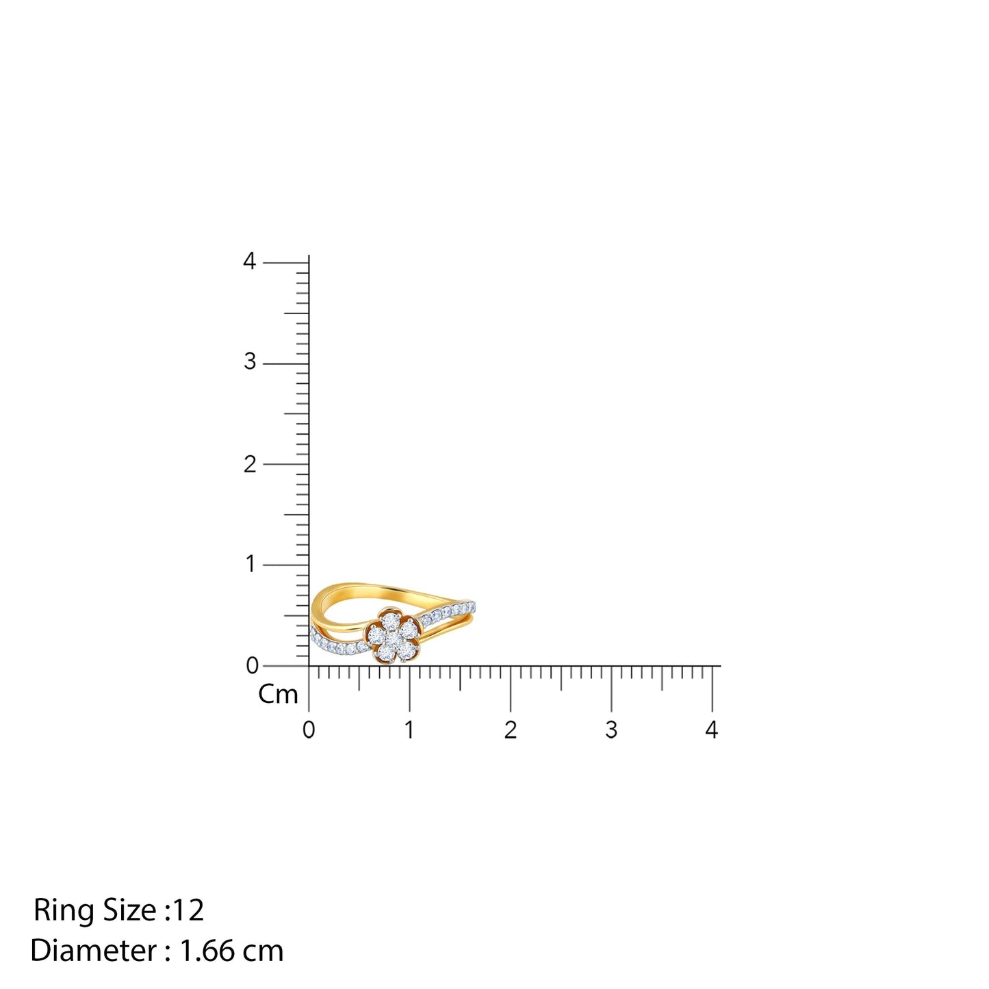 Gold Floret Diamond Ring