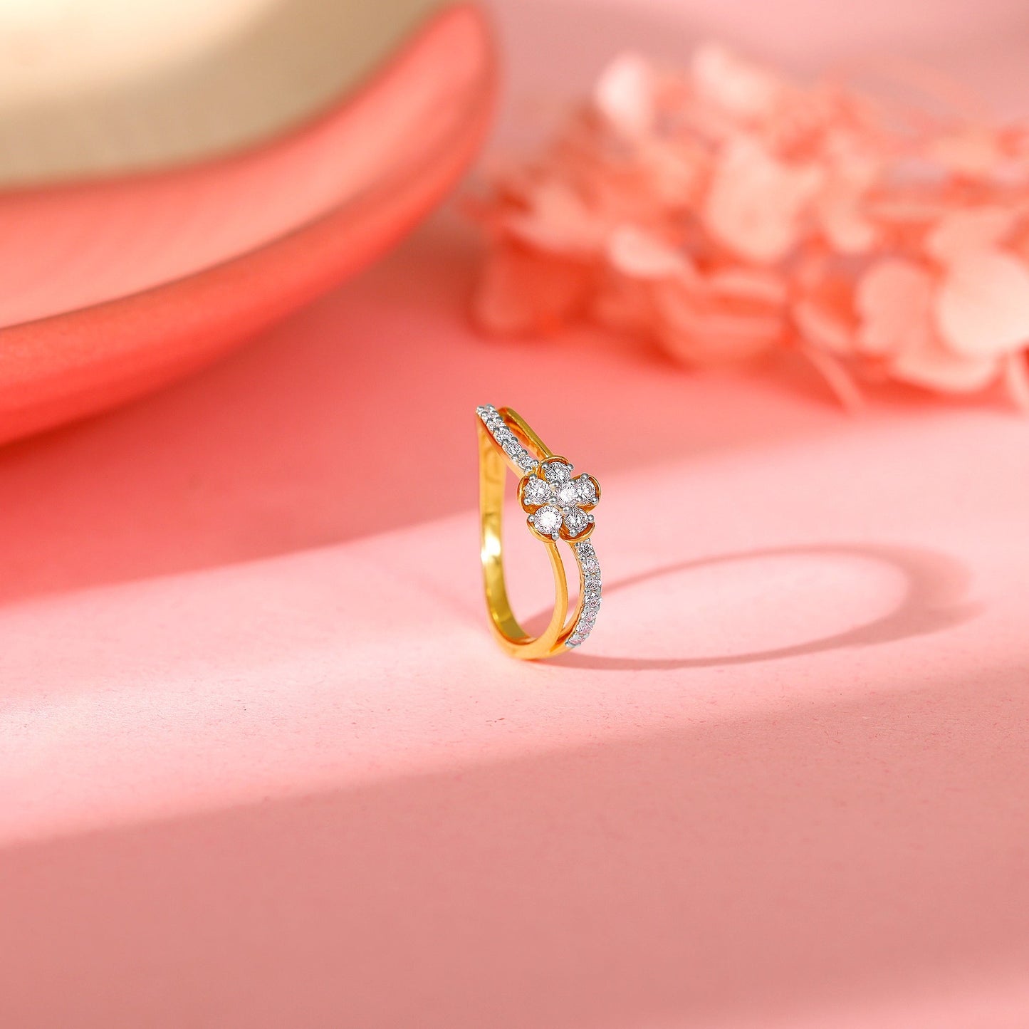 Gold Floret Diamond Ring