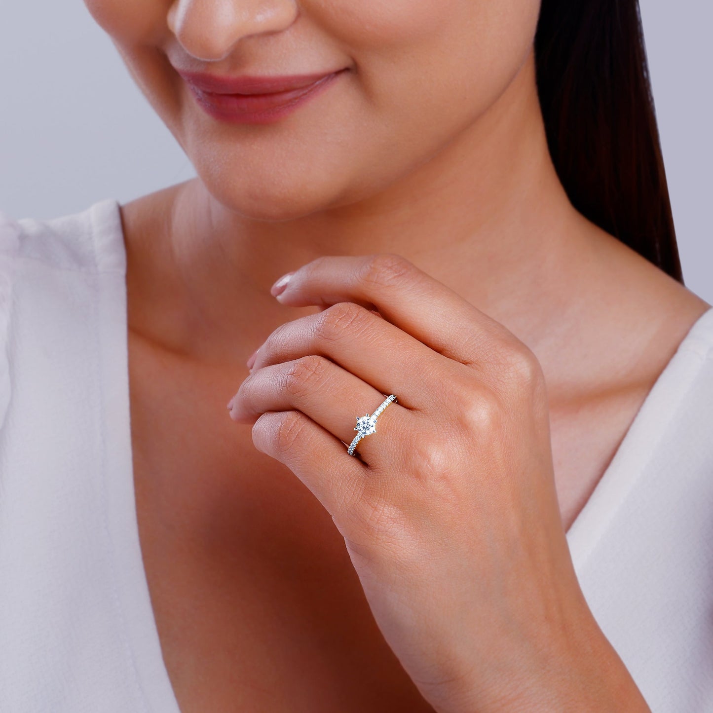 Gold Everlight Solitaire Lab Grown Diamond Ring