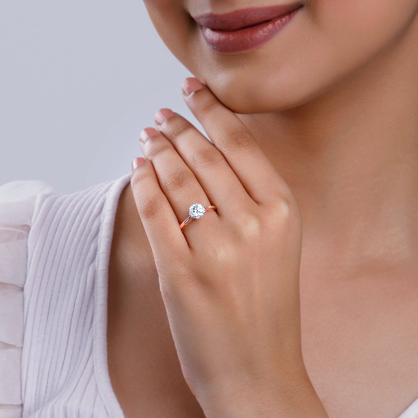 Rose Gold Yolo Solitaire Lab Grown Diamond Ring