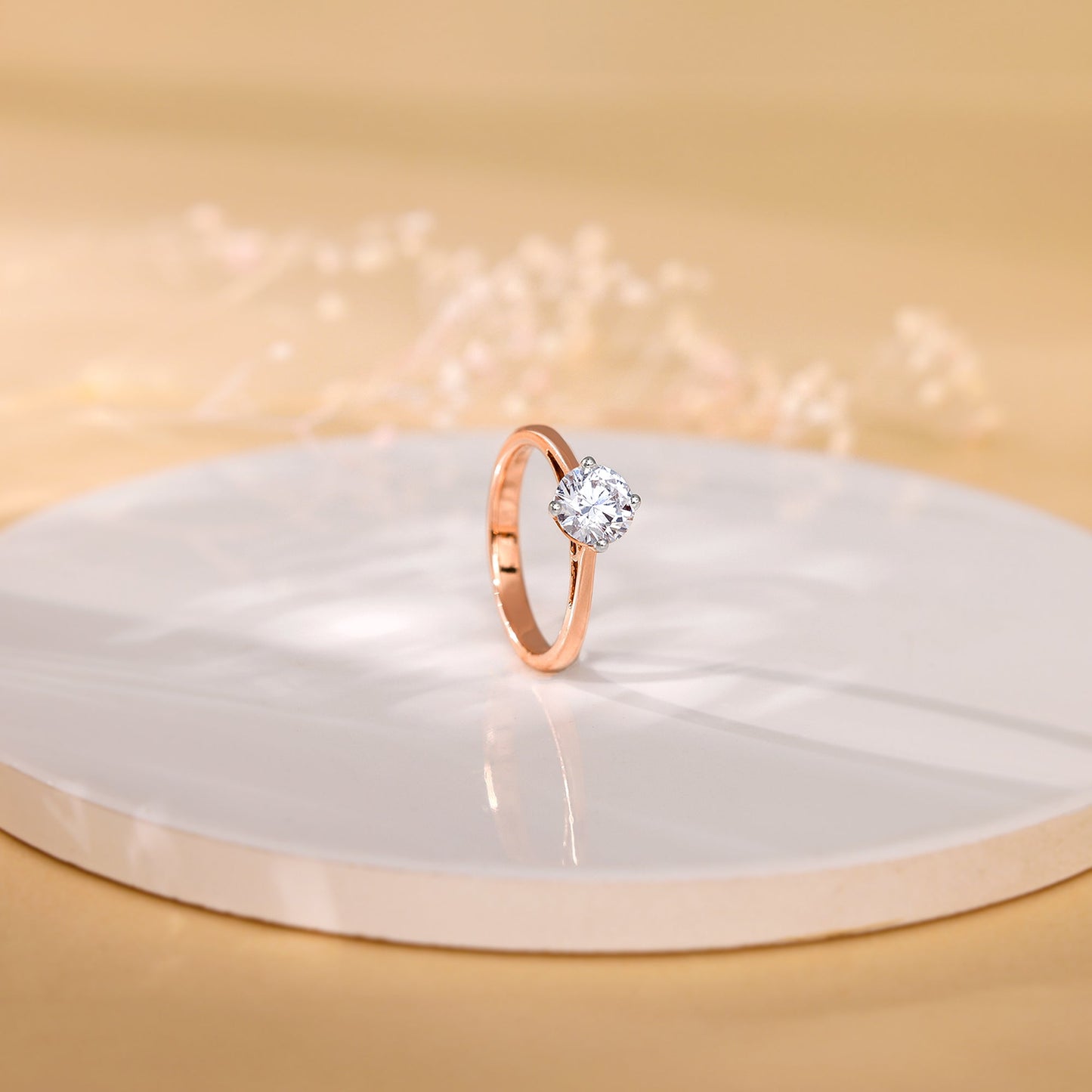 Rose Gold Yolo Solitaire Lab Grown Diamond Ring