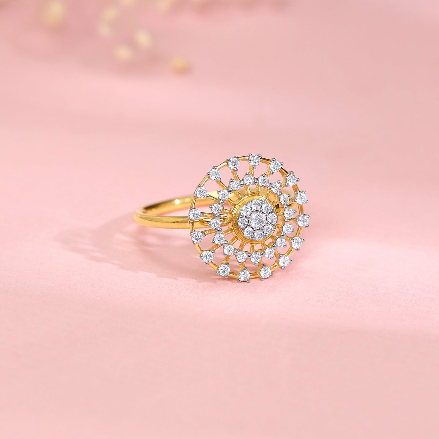Gold Mystique Bloom Lab Grown Diamond Halo Ring