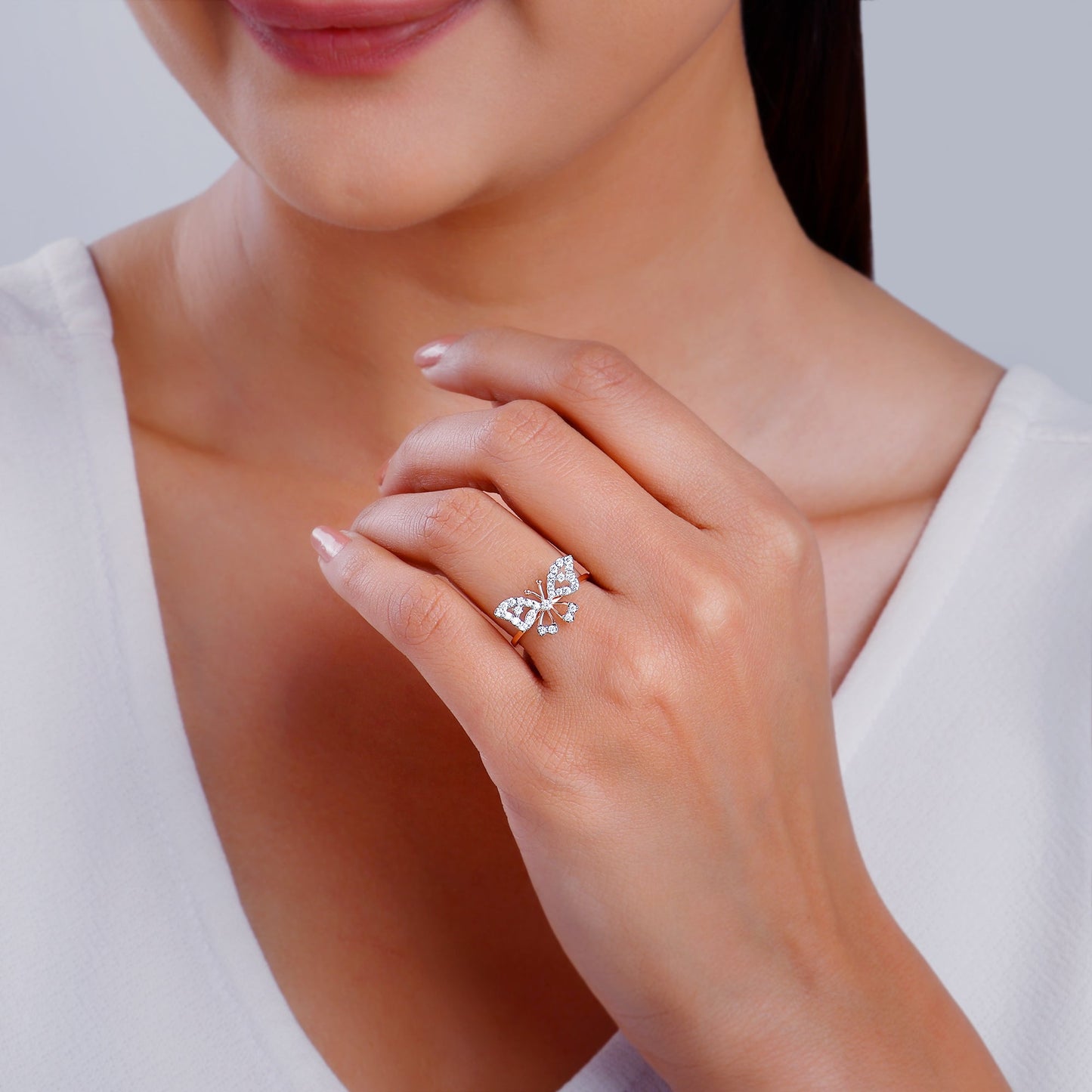 Rose Gold Butterfly Dreams Lab Grown Diamond Ring