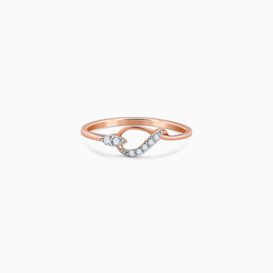 Rose Gold Flambe Lab Grown Diamond Ring