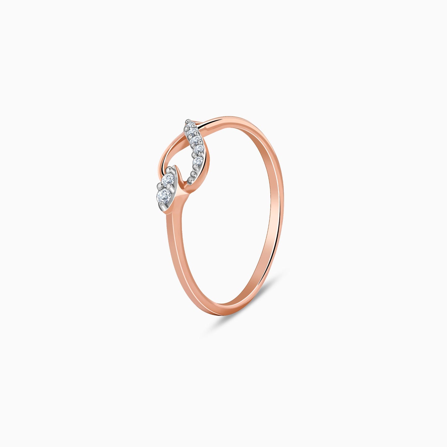 Rose Gold Flambe Lab Grown Diamond Ring