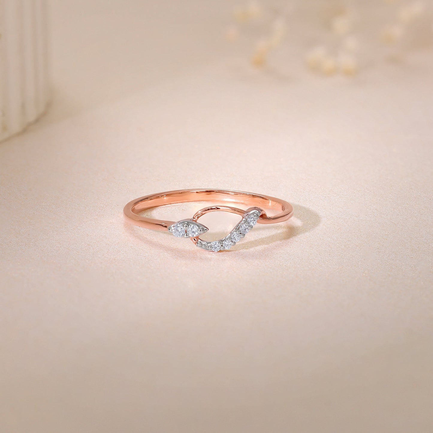 Rose Gold Flambe Lab Grown Diamond Ring