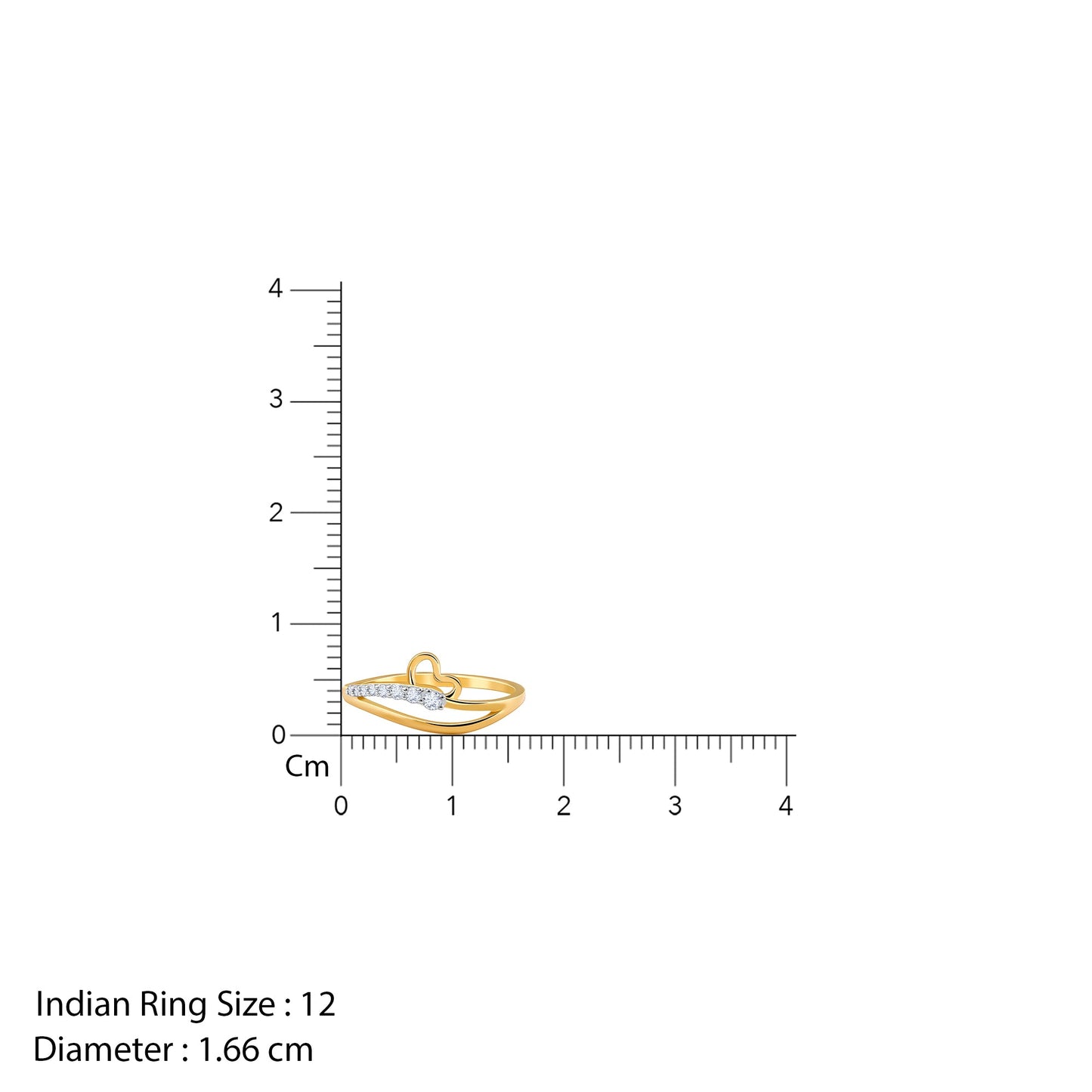 Gold Charming Heart Lab Grown Diamond Ring