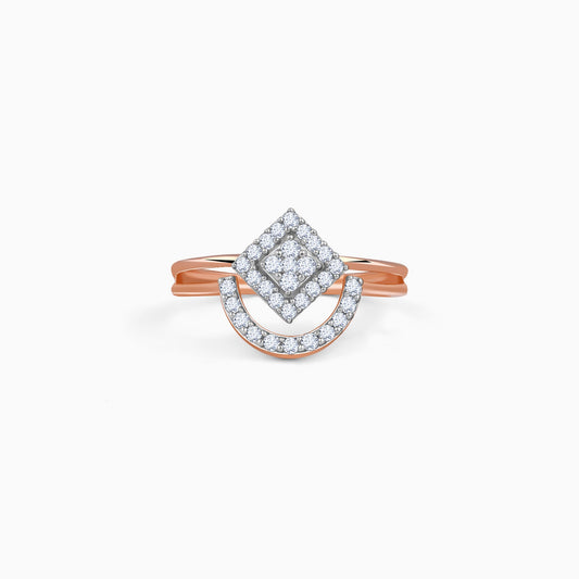Rose Gold Halo Prism Lab Grown Diamond Ring