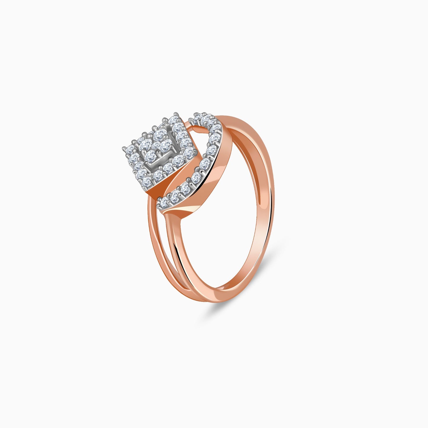 Rose Gold Halo Prism Lab Grown Diamond Ring