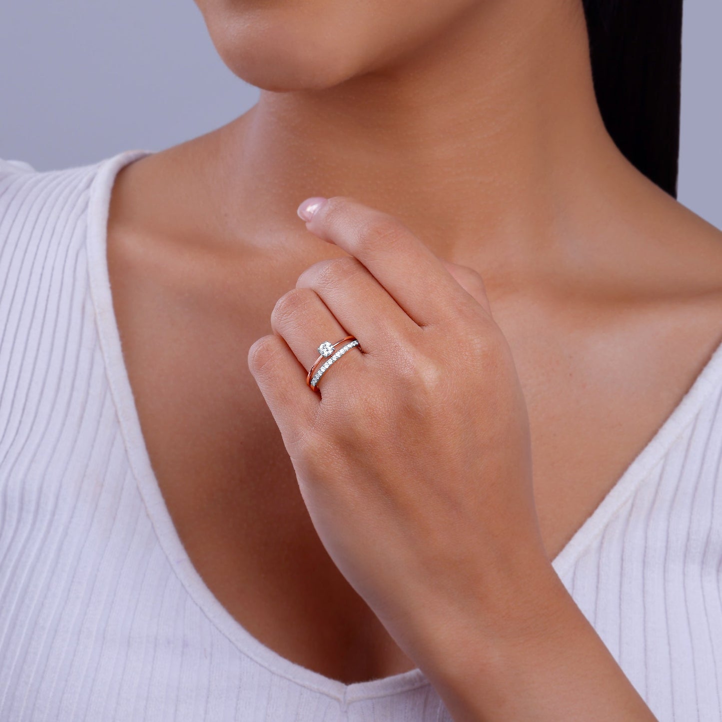 Rose Gold Begin Forever Solitaire Lab Grown Diamond Ring