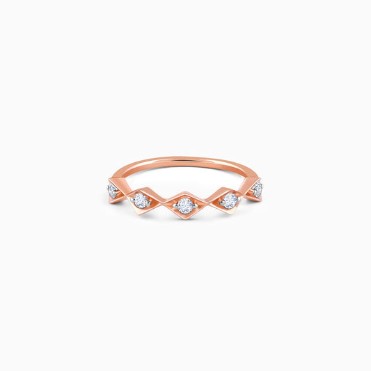 Rose Gold Cute Square Lab Grown Diamond Ring