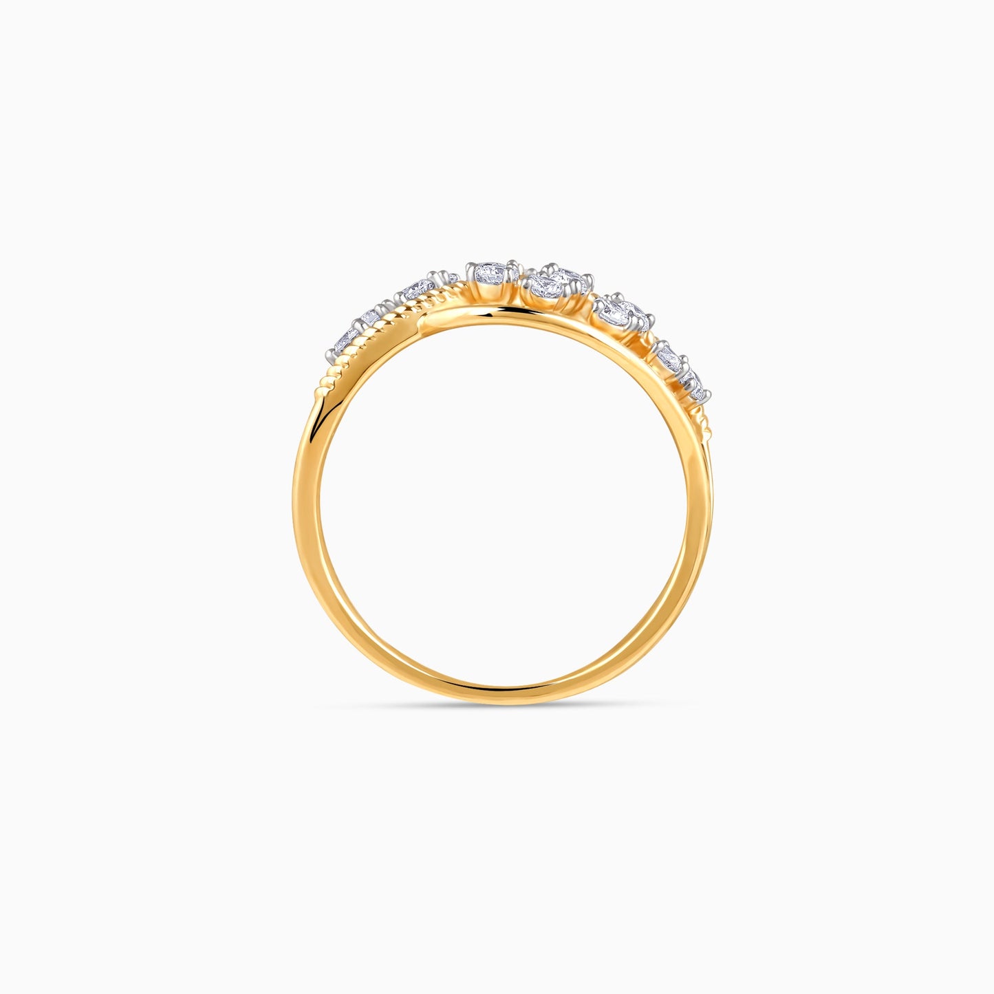 Gold Onda Lab Grown Diamond Ring