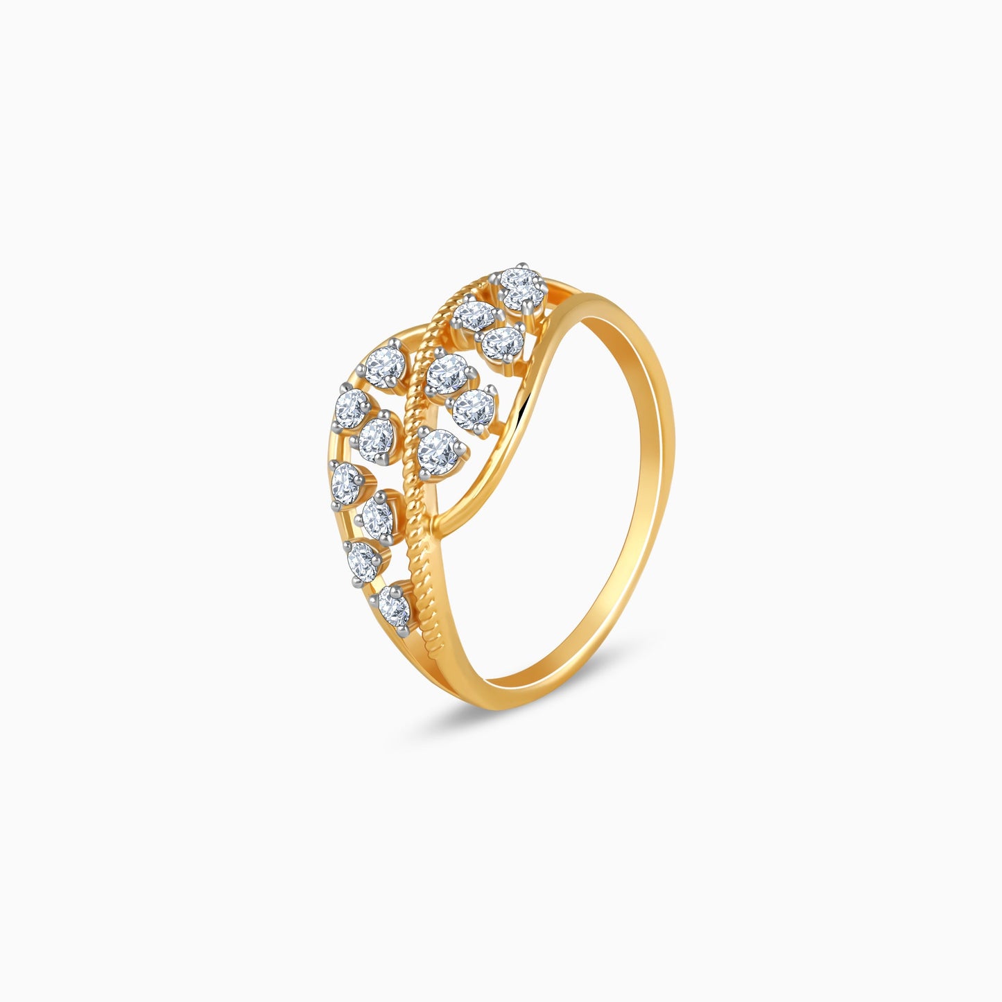 Gold Onda Lab Grown Diamond Ring