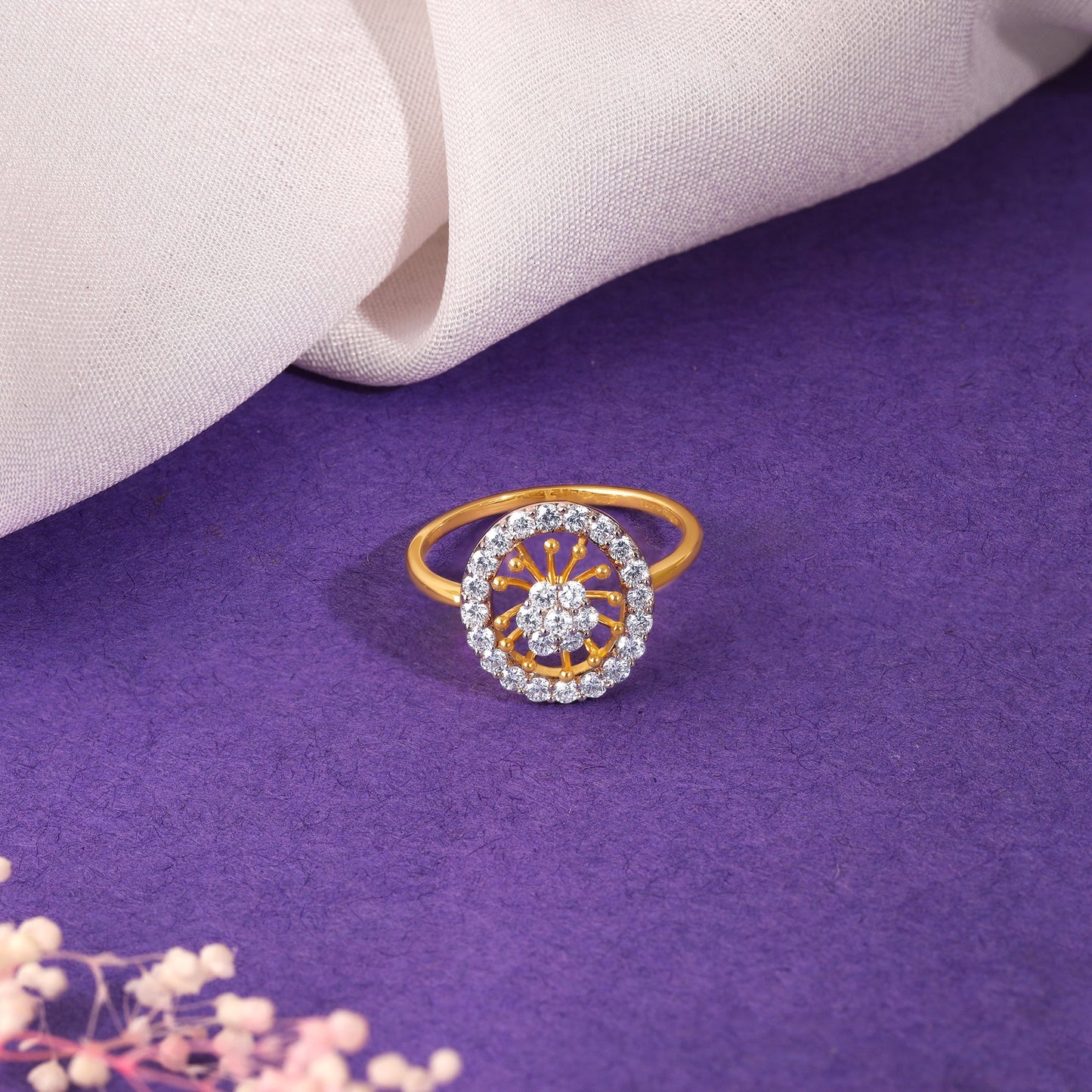 Gold Bloomwheel Lab Grown Diamond Ring
