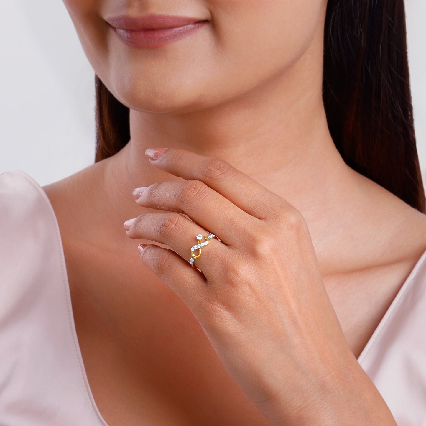 Gold Bella Infinity Lab Grown Diamond Ring