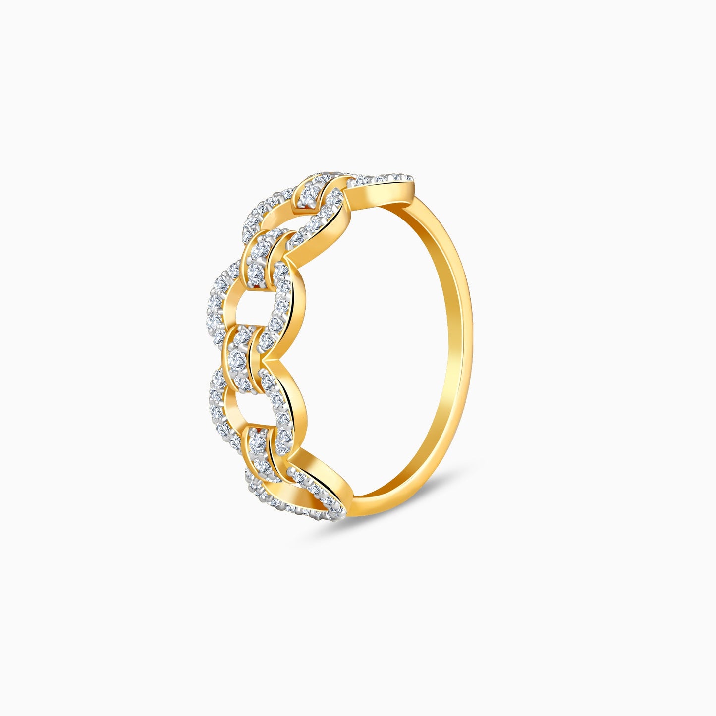 Gold Locking Lab Grown Diamond Ring