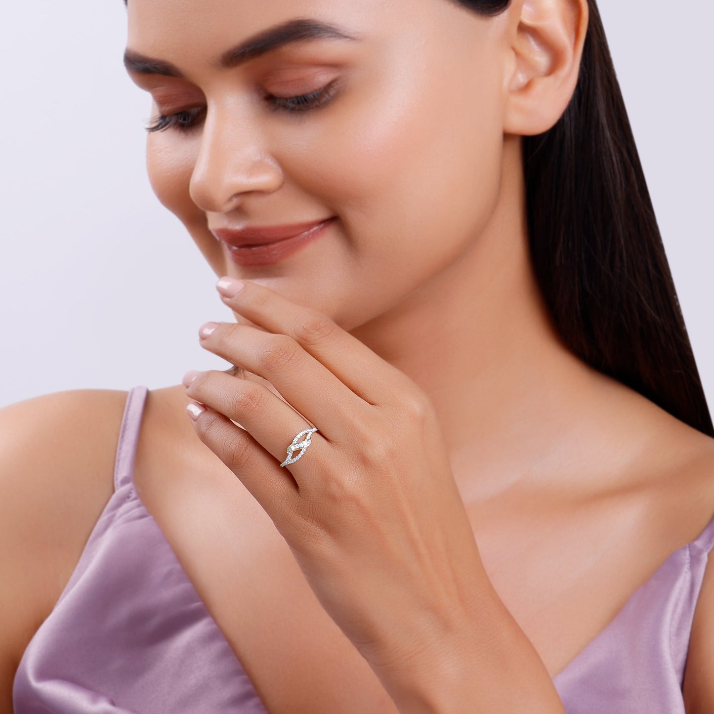 Gold Wavelock Lab Grown Diamond Ring