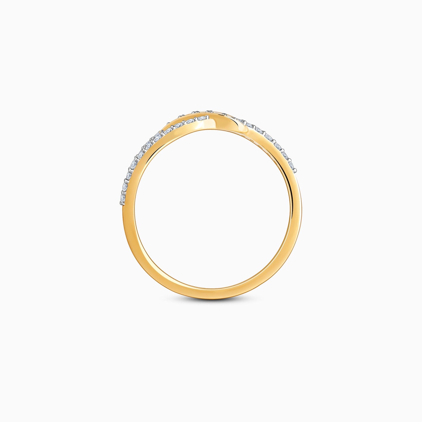 Gold Wavelock Lab Grown Diamond Ring