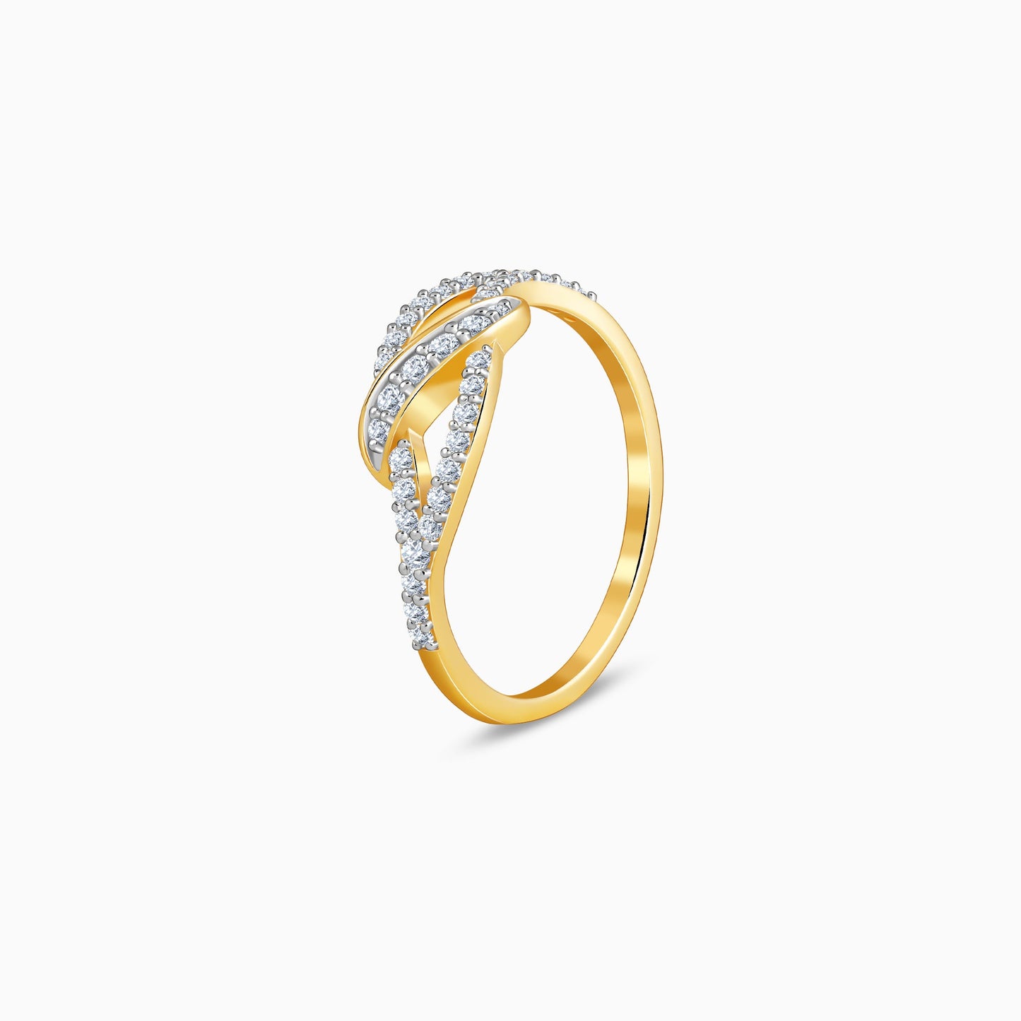 Gold Wavelock Lab Grown Diamond Ring