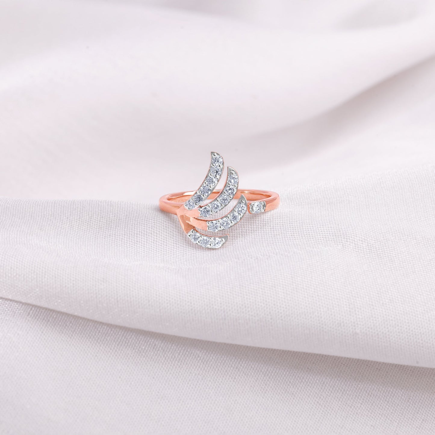 Rose Gold Wings Lab Grown Diamond Ring