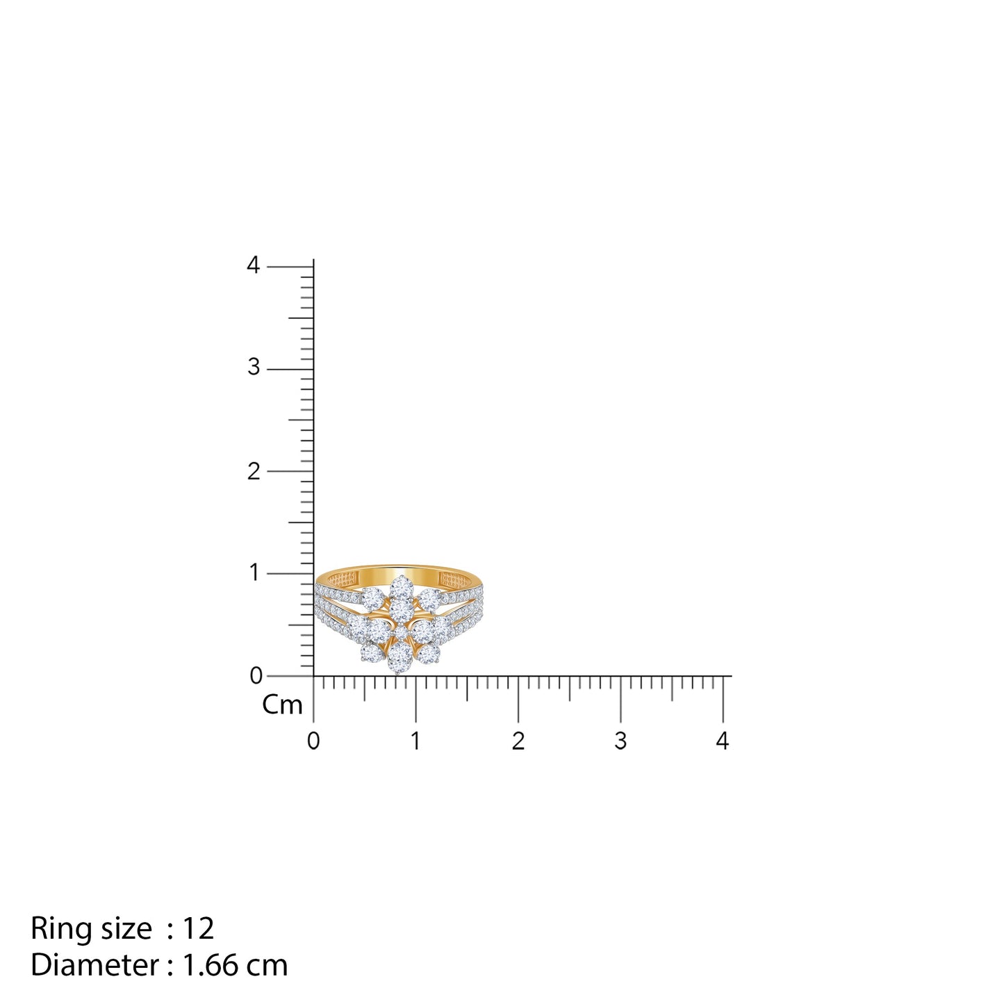 Gold Divine Fleur Lab Grown Diamond Ring