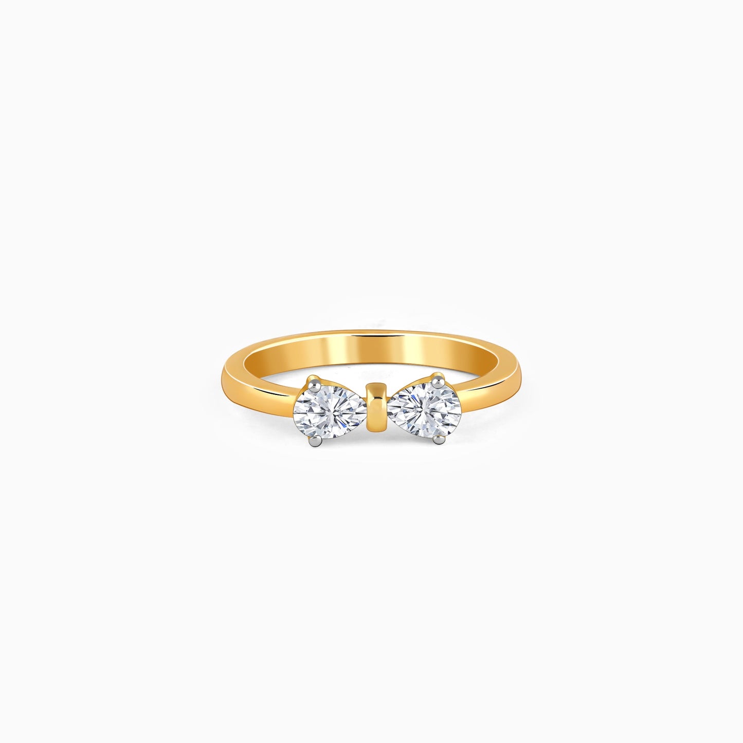 Gold Cute Bow Lab Grown Diamond Ring
