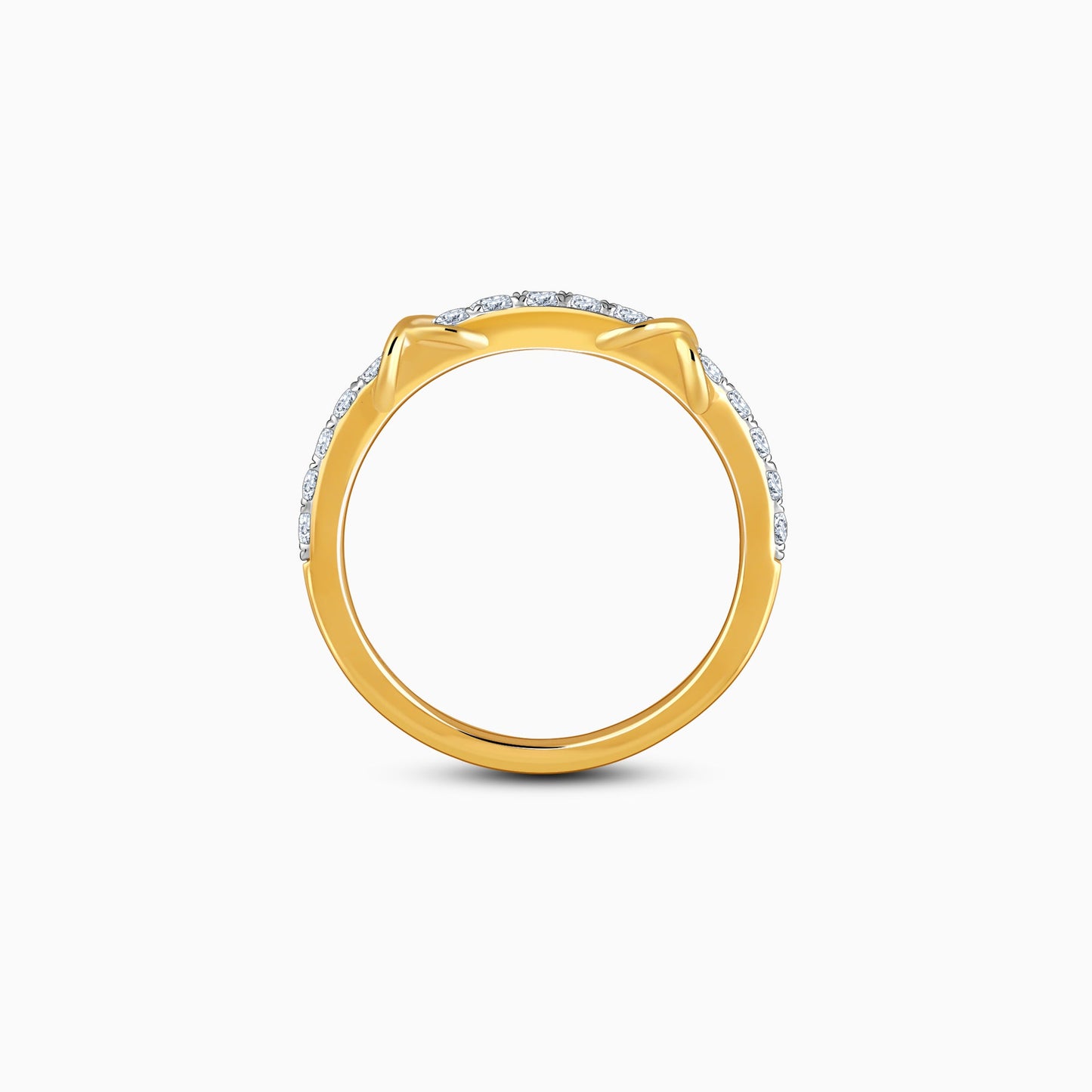 Gold Crossroads Channel Lab Grown Diamond Ring