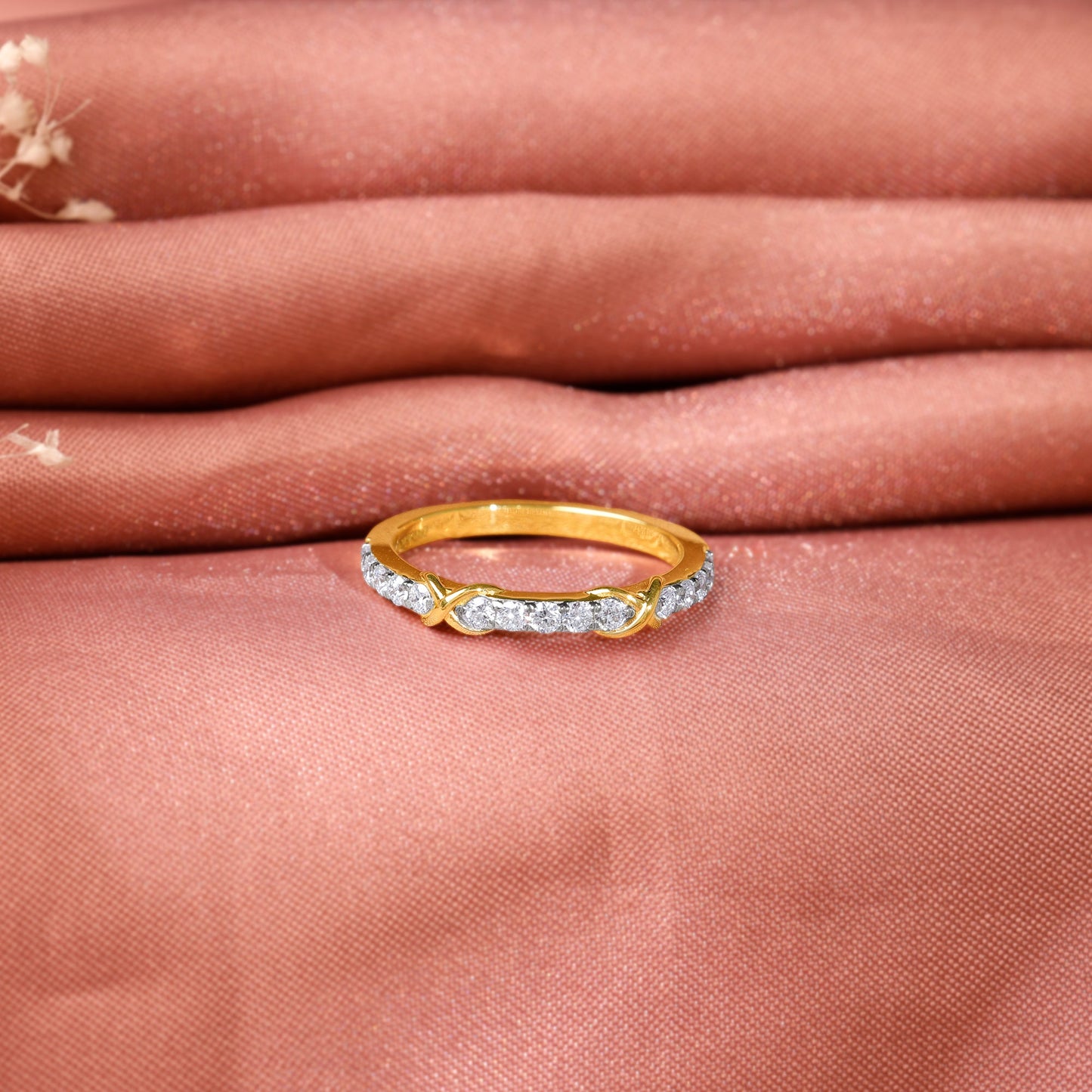 Gold Crossroads Channel Lab Grown Diamond Ring