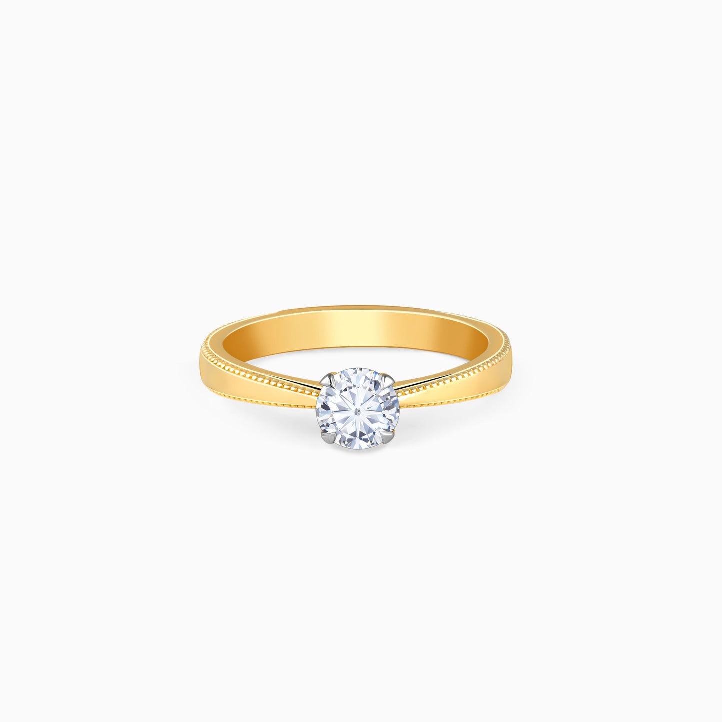 Gold Tapered Solitaire Lab Grown Diamond Ring